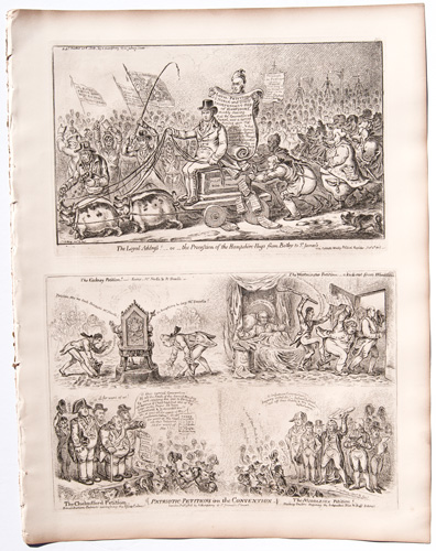 original gilray prints "The Loyal Address"




"Patriotic Petitions on the Convention"